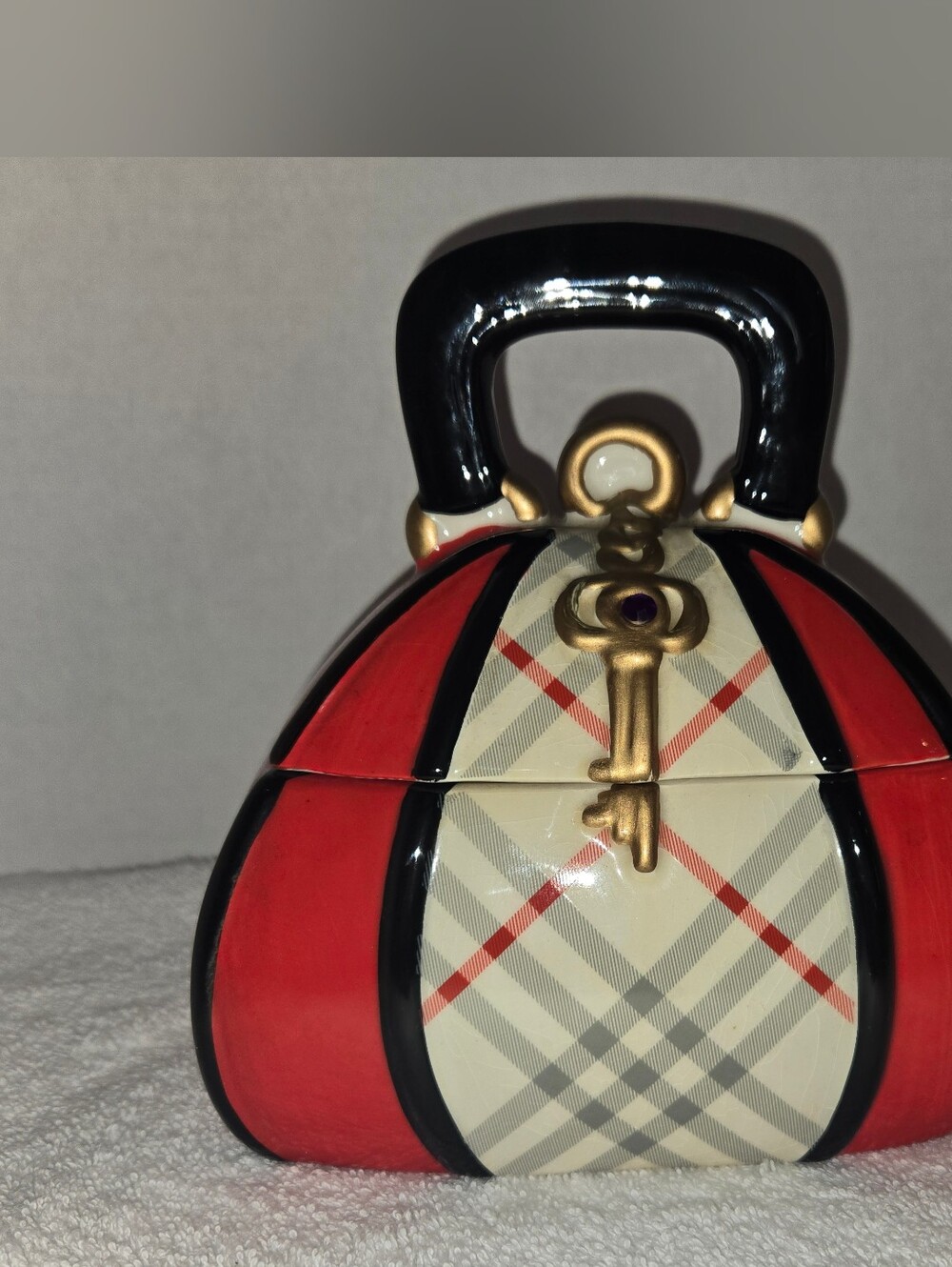 David's Cookies Red Purse Cookie Jar